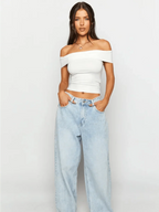 Kristy Tube Top Sexy T-shirt Off-shoulder