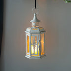 10 inch High Vintage Style Hanging Lantern Metal Candleholder