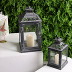 Antique Grey Brush Decorative Lanterns（ Set of 2 ）