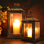 Antique Grey Brush Decorative Lanterns（ Set of 2 ）