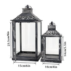 Antique Grey Brush Decorative Lanterns（ Set of 2 ）