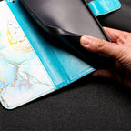 Leather Flip Phone Case For iPhone 14 13 12 Mini 11 Pro XS Max Cute Card Slot Wallet Cover Marble Pattern PU Leather Shockproof Flip Wallet Case with Stand Magnetic Money Pouch Silicone Bumper Phone Case