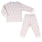 LEHANE | Girls Ivory & Red Cherry Print Rib Cotton Set