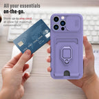 Lightweight Heavy Duty Protective Case With Rotatable Kickstand Ring For iPhone 13 14 Case Magnetic Ring Holder Cover for iPhone 12 11 14 Pro Wallet Card Armor iphone Case