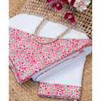 LILI ROSE | Girls White & Pink Hooded Baby Towel & Mitt Set
