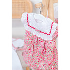 LILI ROSE | Girls Pink Floral Cotton Dress & Bloomer Set