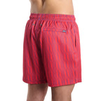 Men’s Premium Compression-Lined Hybrid Shorts – Linear Drift-Blaze and Harbor