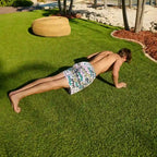 Men’s Premium Compression-Lined Hybrid Shorts – Line Rush-Orchid and Kelp