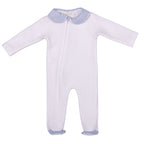 LITTLE STARS | Boys White Quilted Cotton Zipper All-in-One