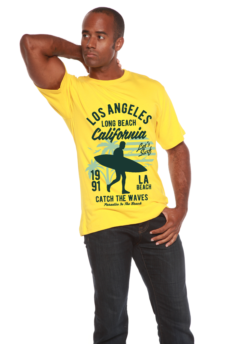 Los Angeles Men's Bamboo Viscose/Organic Cotton Short Sleeve Graphic T-Shirt
