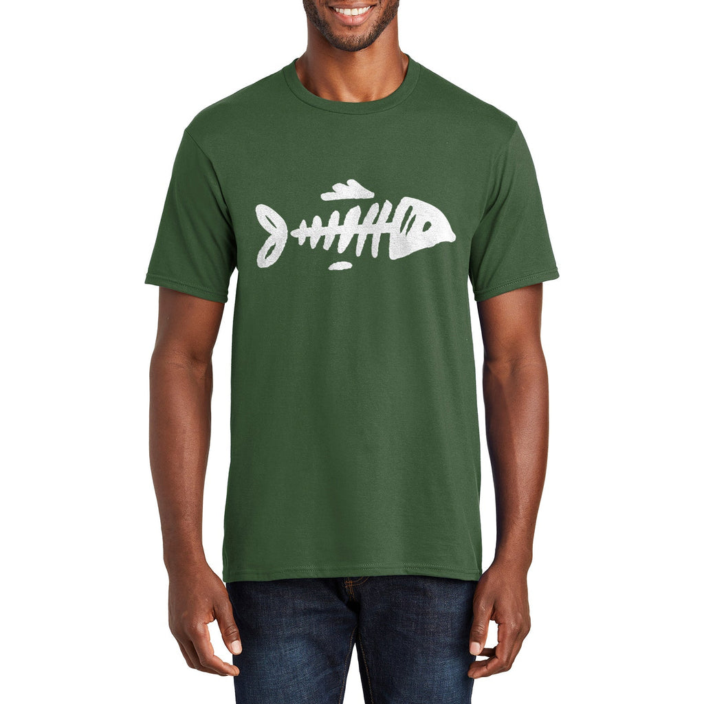 Bare Bone Fish Graphic Men's Premium Crew Neck Tee Shirt