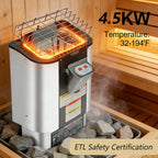 Lund Luxury 2-Person Outdoor Spruce Wood Cube Sauna Kit With 4.5KW Electric Stove (SAK74290)