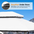 Luxury Double Roof Hardtop Aluminum Gazebo With Decor Hooks, Mosquito Nettings, And LED Lights (SAK91824)