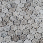 Silver Emperador Marble Hexagon 2" Polished Mosaic Floor and Wall Tile - Livfloors Collection