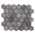 Silver Emperador Marble Hexagon 2" Polished Mosaic Floor and Wall Tile - Livfloors Collection