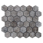 Silver Emperador Marble Hexagon 2" Polished Mosaic Floor and Wall Tile - Livfloors Collection