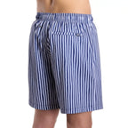 Men’s Premium Compression-Lined Hybrid Shorts – Marina Pinstripe-Indigo and Surf