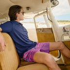 Men’s Premium Compression-Lined Hybrid Shorts – Marina Pinstripe - Blaze and Tide