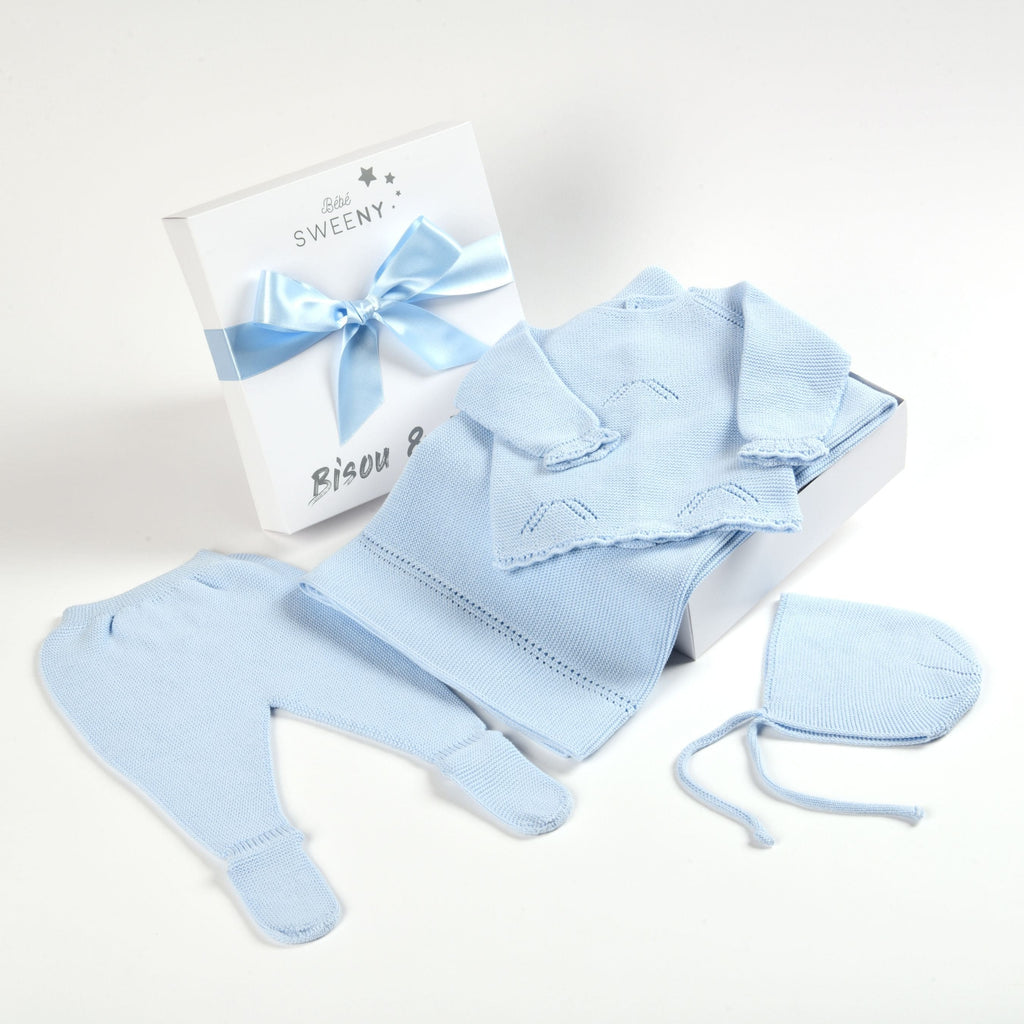 MELI | Baby Boys Blue Layette Set (4)