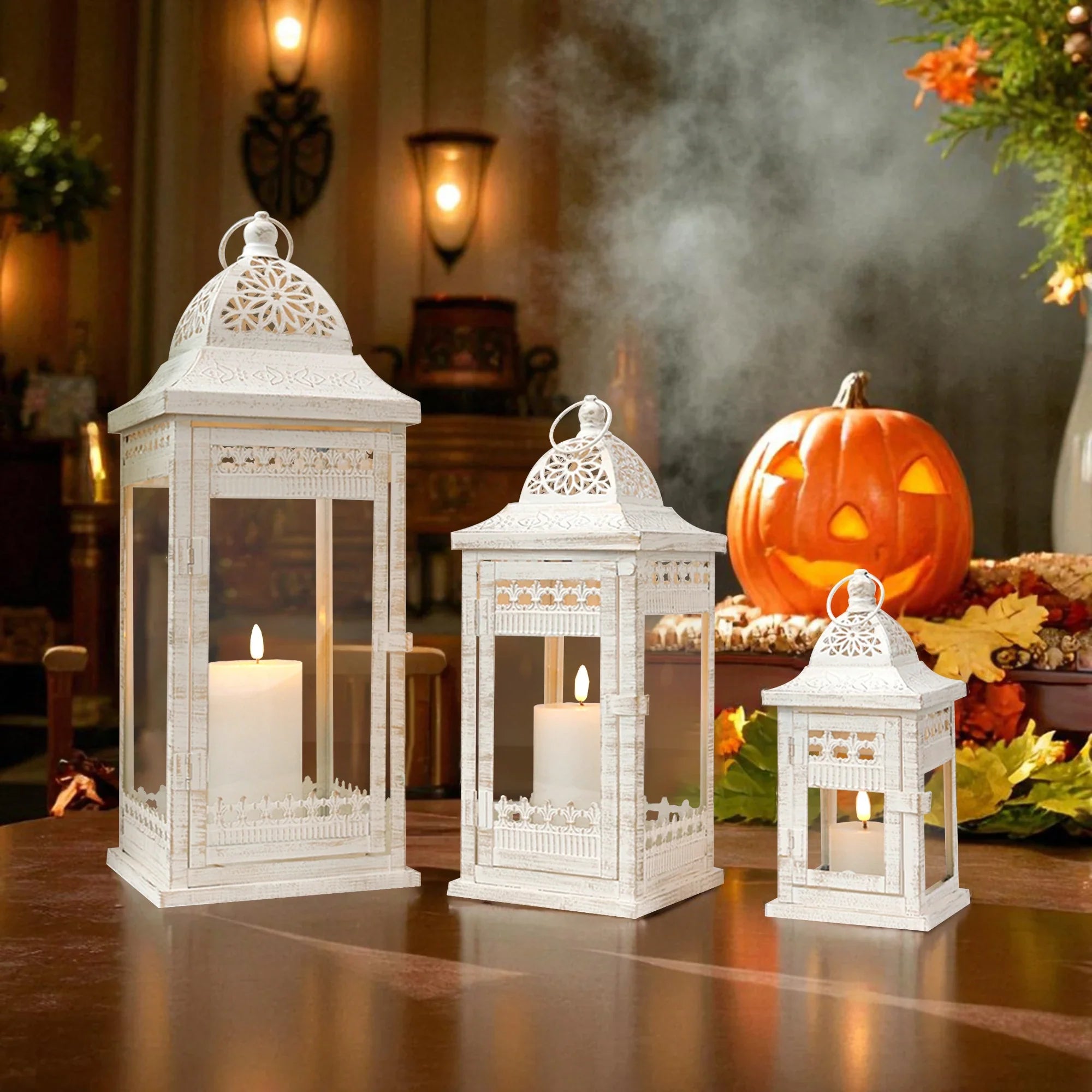 9.5"&14.5"&20" High Decorative Candle Lanterns ( Set of 3）