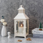 14.5'' High  Vintage Style Candle Lantern White