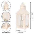 14.5'' High  Vintage Style Candle Lantern White