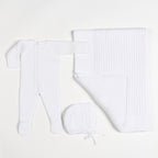 MIEL | Baby White Cotton Knit All-in-One Gift Set (3)