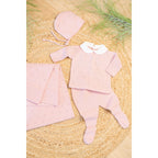 MILOU | Baby Girls Pink Cotton Knit Set (4)