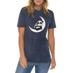 Panda Moon Graphic Design Vintage Crewneck Tee