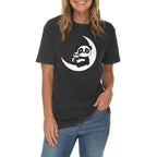 Panda Moon Graphic Design Vintage Crewneck Tee