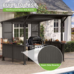 [09X10FT] Modern Slanted Hardtop Alloy Steel Grill Gazebo (SAK32687)