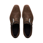 56-110-DBR Hebilla Monk Strap Italian Suede Calfskin Dark Brown