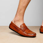31-103-CGM MONZA Crocodile Driver, Cognac
