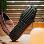 31-160-CDY MONZA Sueded Calfskin with Crocodile Driver Candy