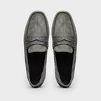 31-160-GRY MONZA Sueded Calfskin with Crocodile Driver, Grey