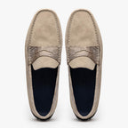 31-160-SND MONZA Sueded Calfskin with Crocodile Driver Sand