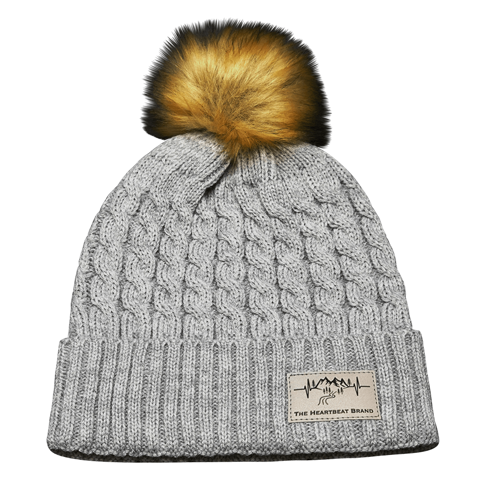 Mountains Beanie - Pom - Gray