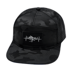 Mountains Hat - Flat Bill - Black Camo - Laser Mesh