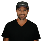Mountains Hat - Flat Bill - Black Camo - Laser Mesh