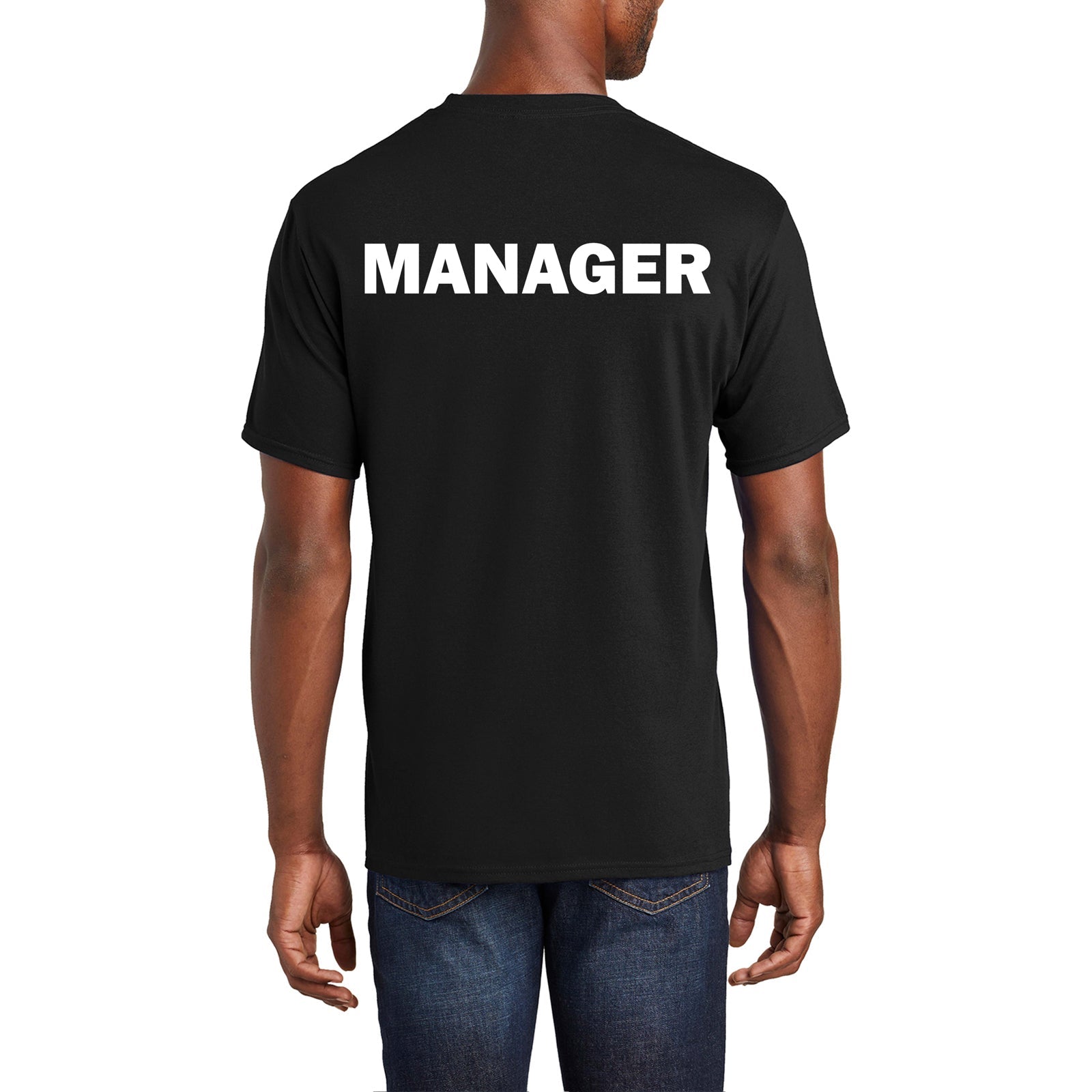 Manager Large Graphic Men's Premium Crew Neck Tee Shirt