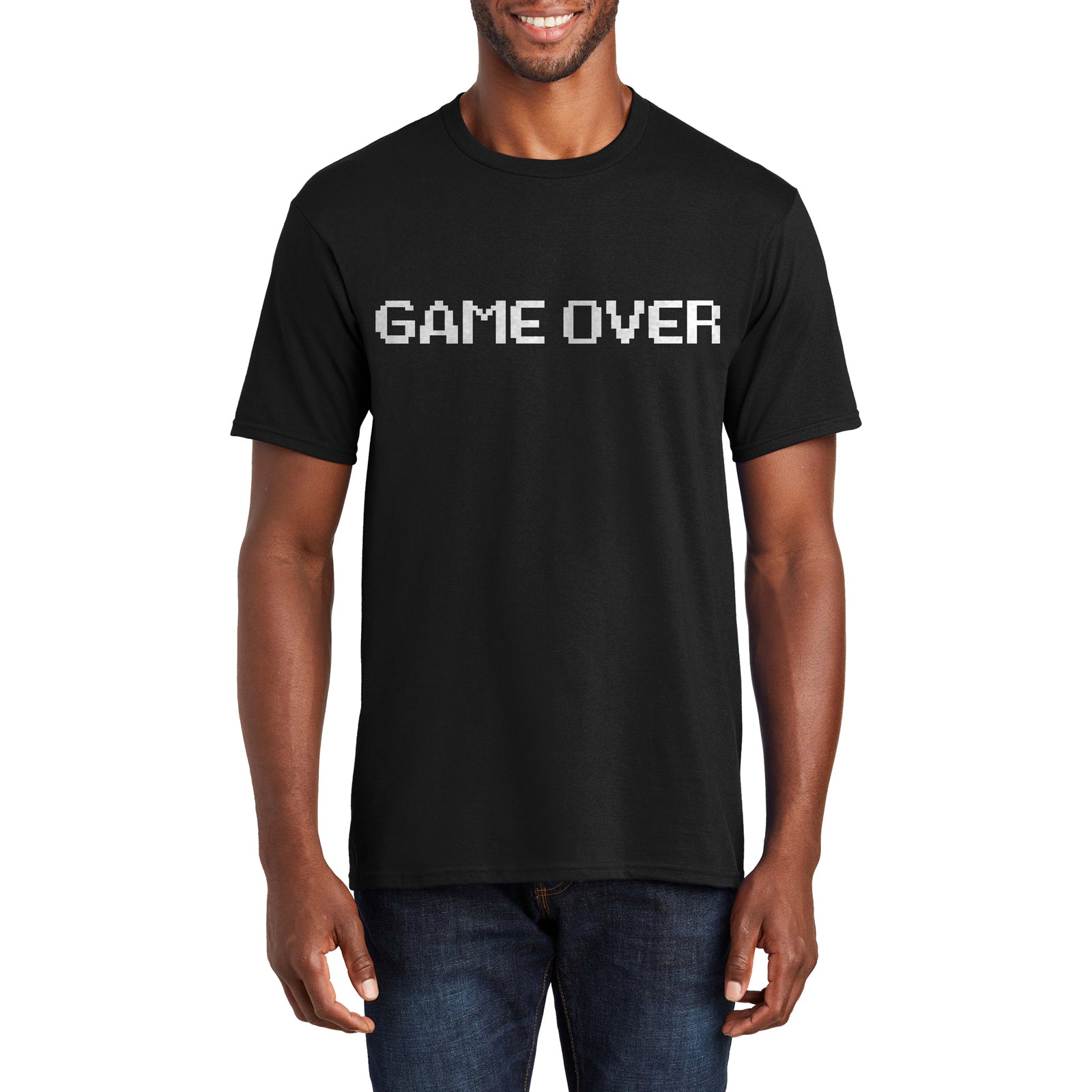 Game Over Ending Graphic Men's Premium Crew Neck Tee Shirt