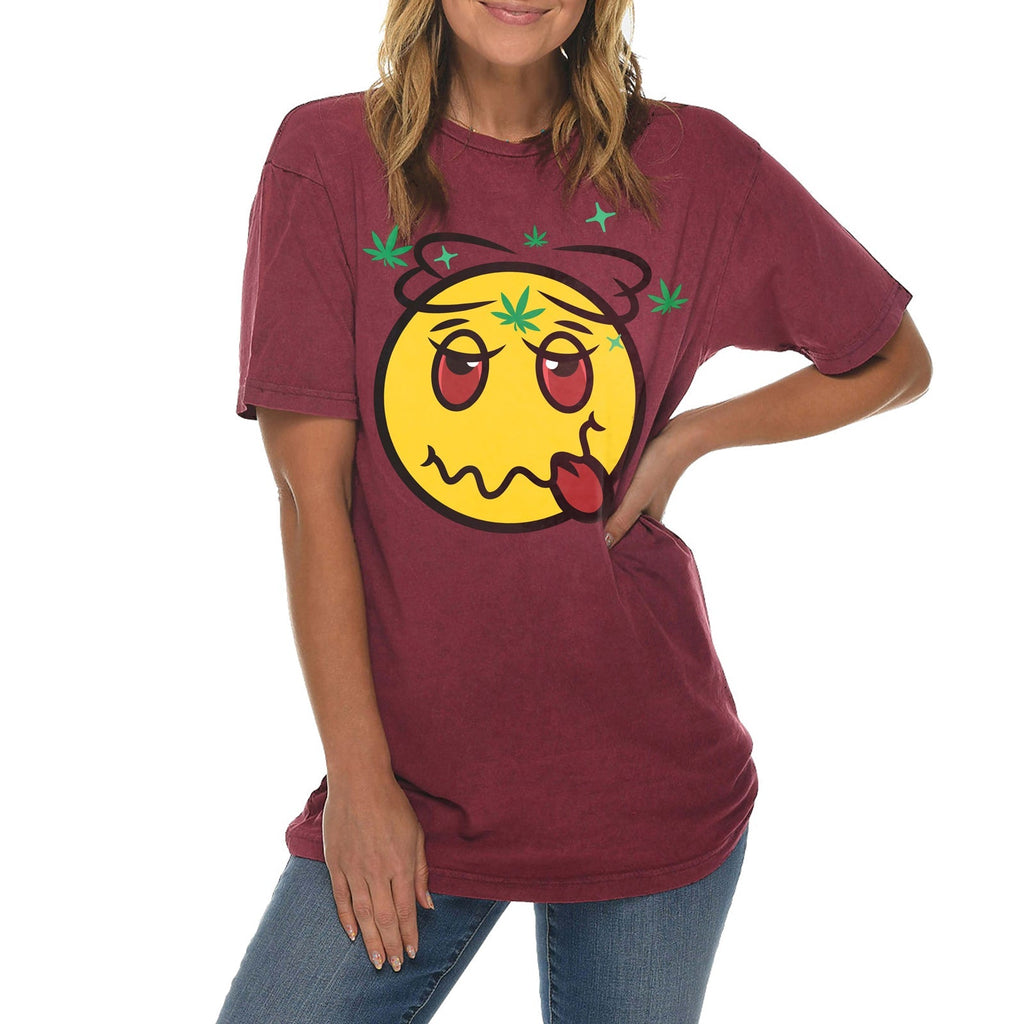 Stoned Face Graphic Design Vintage Crewneck Tee