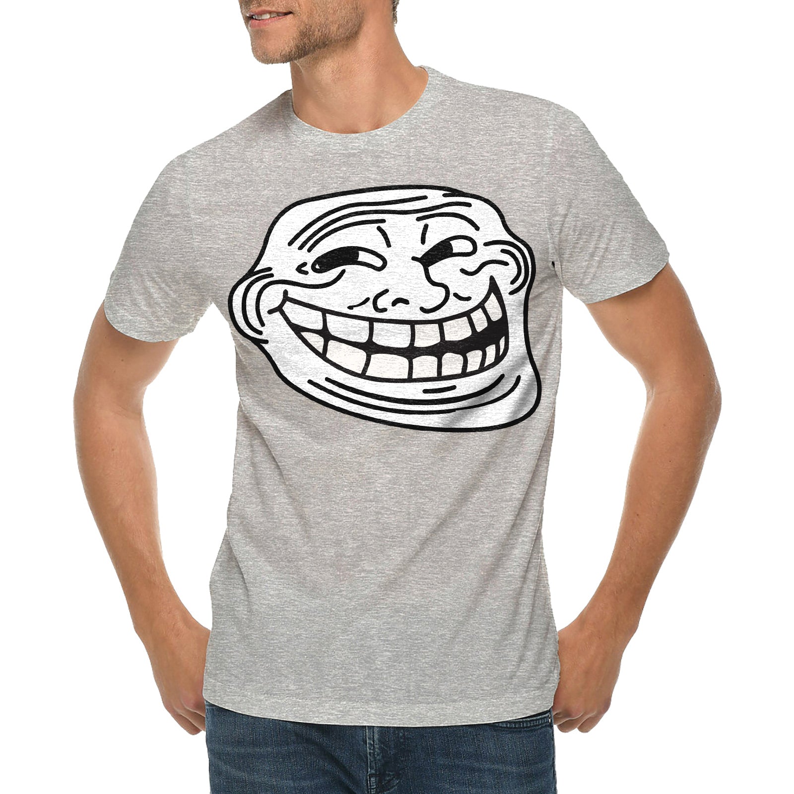 Troll Face Meme Graphic Design Lane Seven Ring Spun Jersey Cotton Short Sleeve Premium T-Shirt