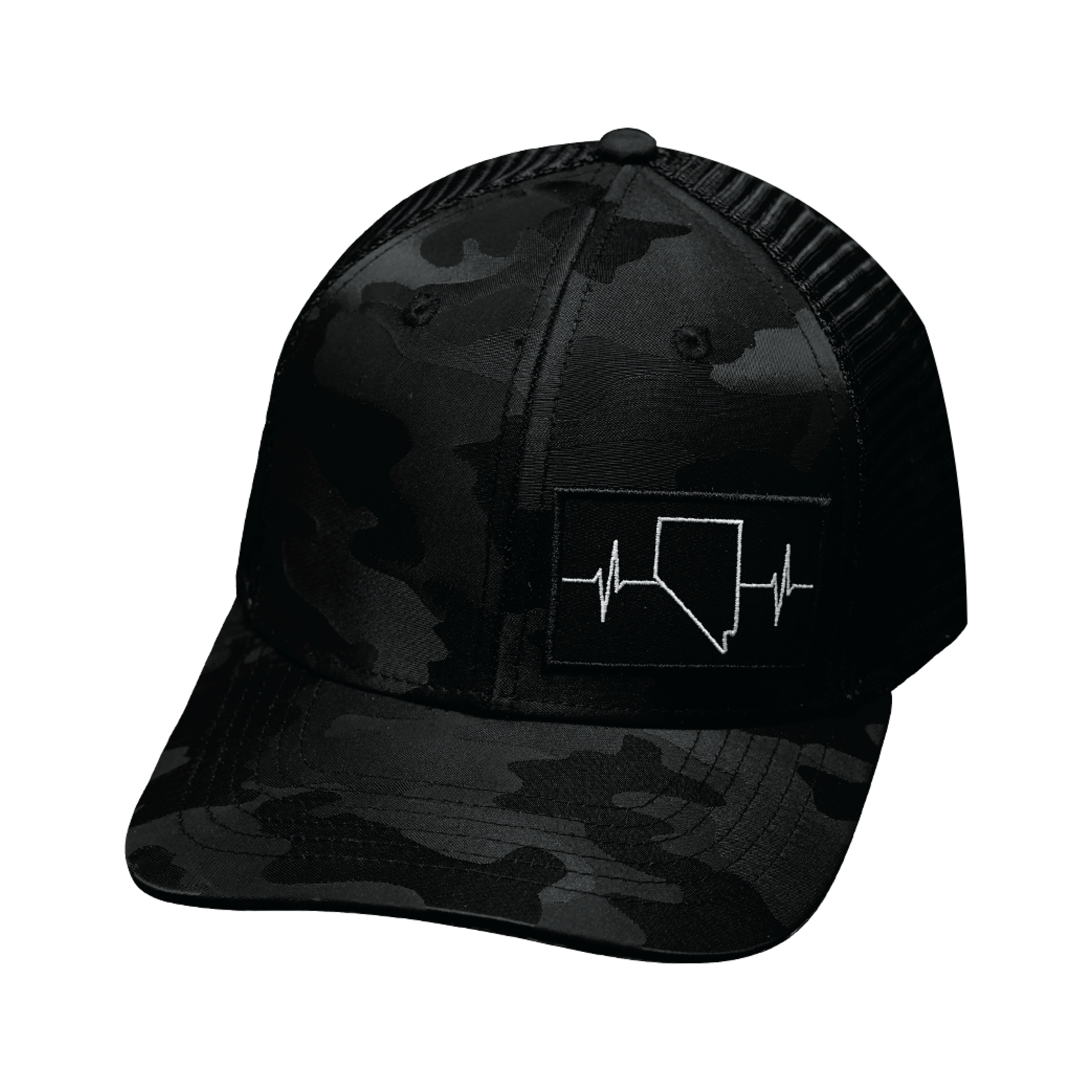 Nevada Hat - Baseball Hat - Black Camo / Black - Trucker Mesh