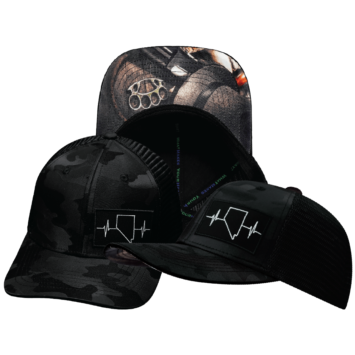 Nevada Hat - Baseball Hat - Black Camo / Black - Trucker Mesh