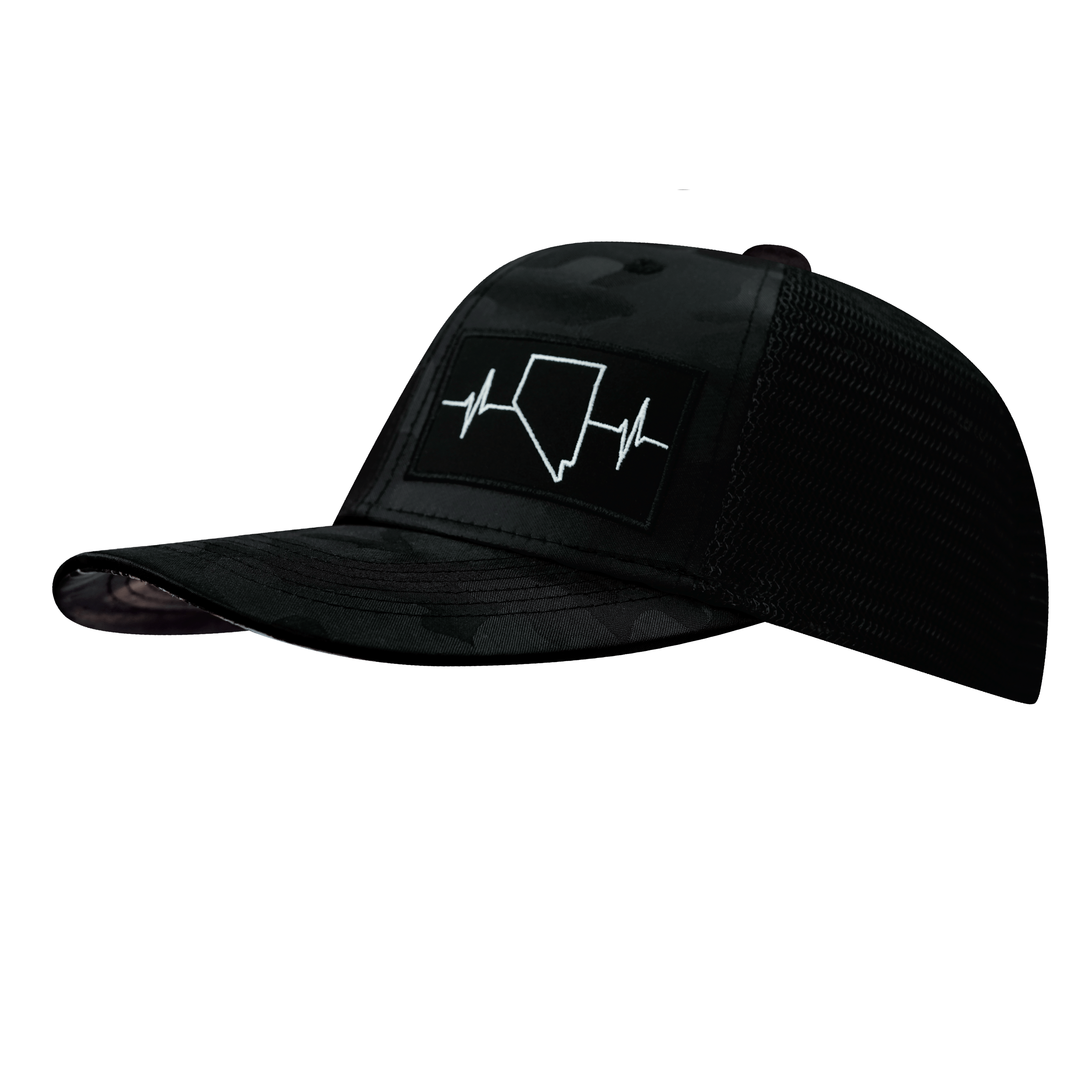 Nevada Hat - Baseball Hat - Black Camo / Black - Trucker Mesh