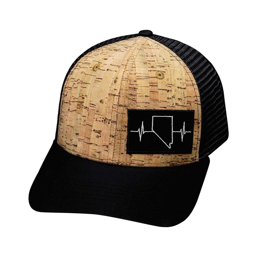 Nevada Hat - Baseball Hat - Cork - Black - Trucker Mesh