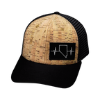 Nevada Hat - Baseball Hat - Cork - Black - Trucker Mesh