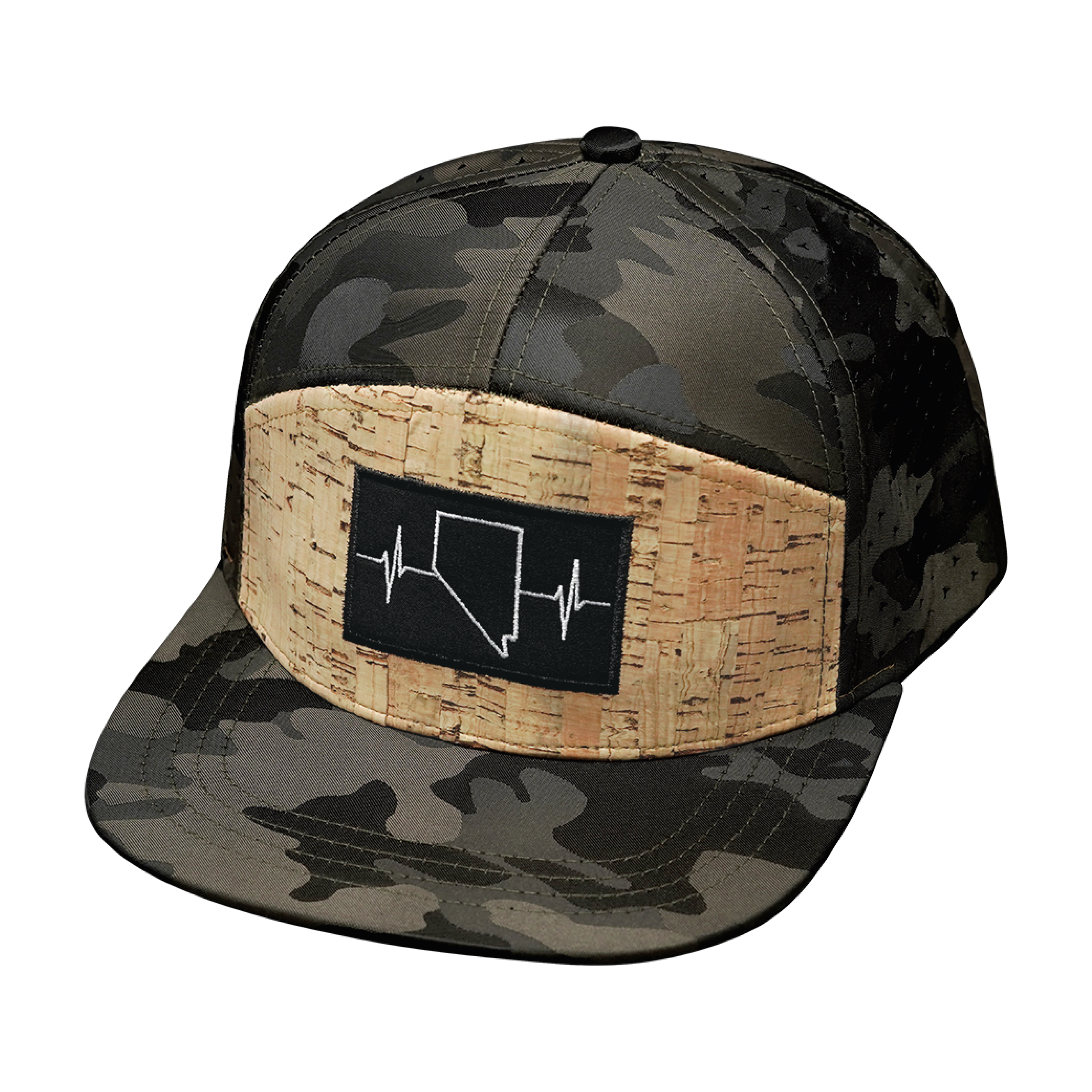 Nevada Hat - Flat Bill - Cork - Tan Camo - Laser Mesh