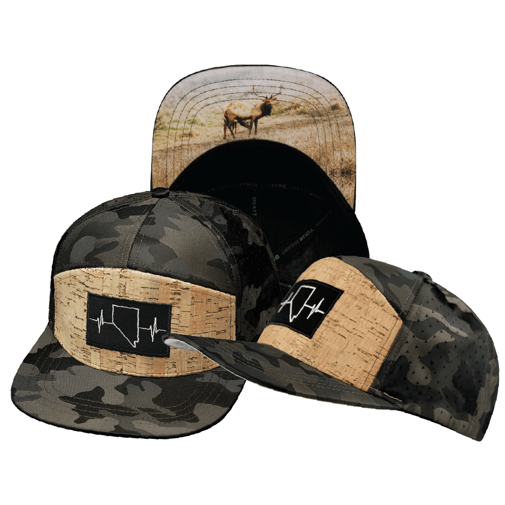 Nevada Hat - Flat Bill - Cork - Tan Camo - Laser Mesh